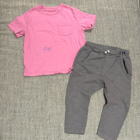 Zara harem pant and Barbie-Core pink Gap shirt 3T - Picture 1 of 8
